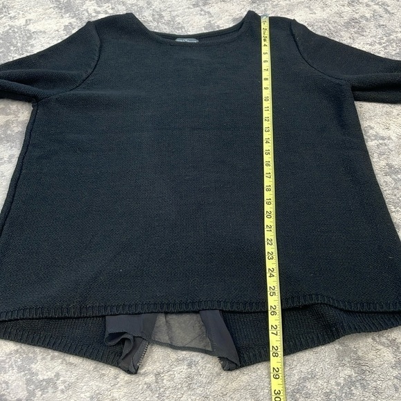 Market & Spruce Brookline Mix Media Sweater Black Peek a Boo Zip Back Sz XL - Picture 7 of 10